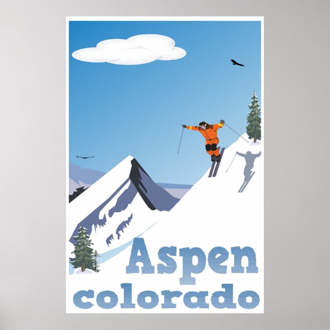 Aspen, Colorado, Rocky Mountain, Affiche de ski (Devant)