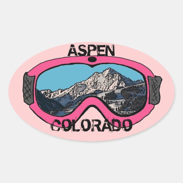 Aspen Colorado Rosa Schneeschuhe Sticker (Vorderseite)