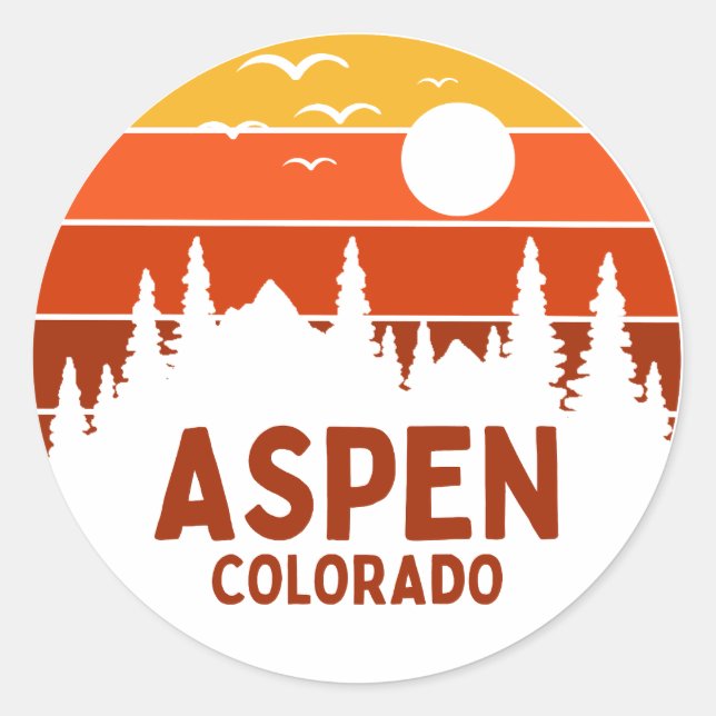 Aspen, Colorado Runder Aufkleber (Vorderseite)