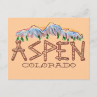 Aspen Colorado rustikaler Baumberg Postkarte
