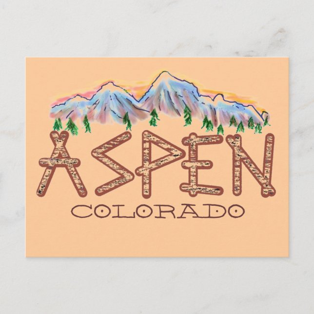 Aspen Colorado rustikaler Baumberg Postkarte (Vorderseite)