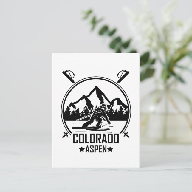 Aspen Colorado Ski Postkarte (Stehend Vorderseite)