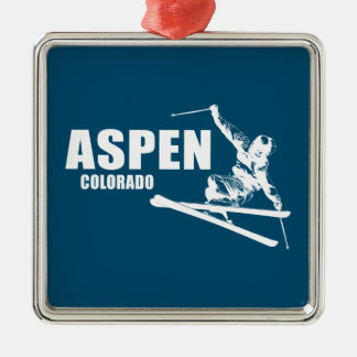 Aspen Colorado Skier Ornament Aus Metall