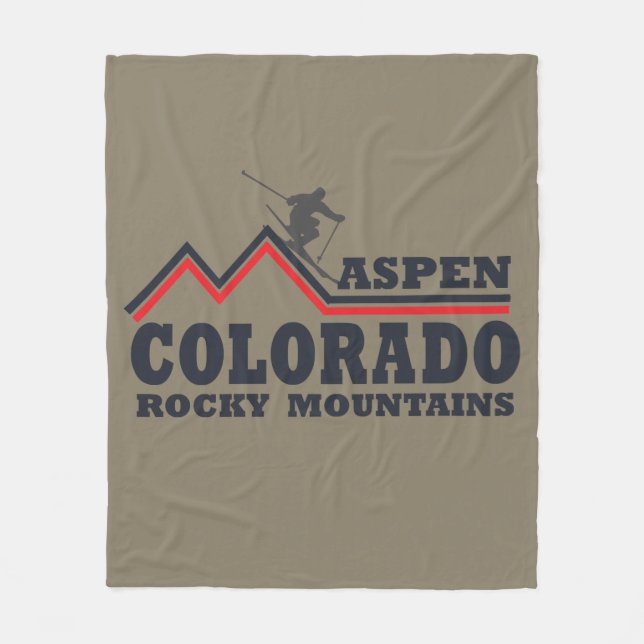 Aspen Colorado Skiort Fleecedecke (Vorderseite)