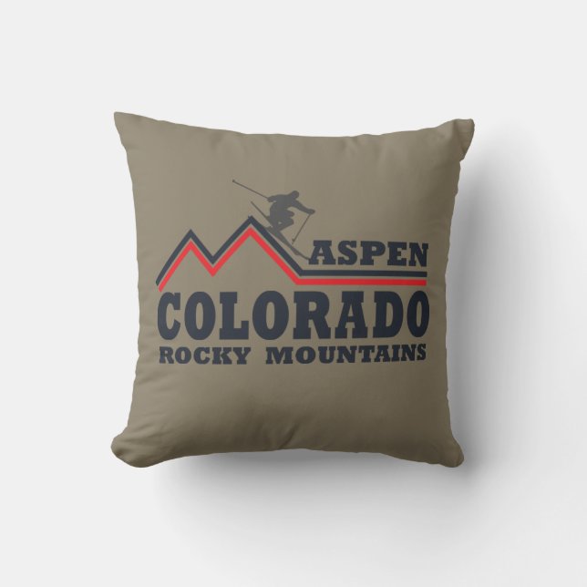 Aspen Colorado Skiort Kissen (Vorderseite)