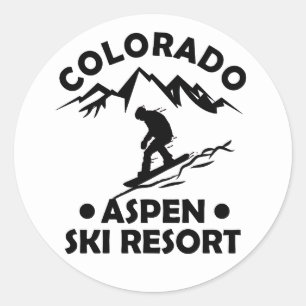Aspen Colorado Skiort Runder Aufkleber