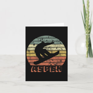 Aspen Colorado Snowboard Retro Sunset Karte