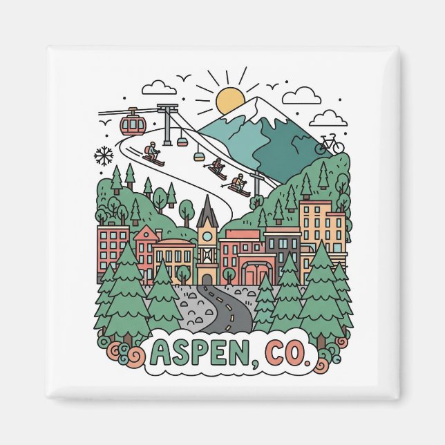 Aspen Colorado Travel Magnet (Vorne)