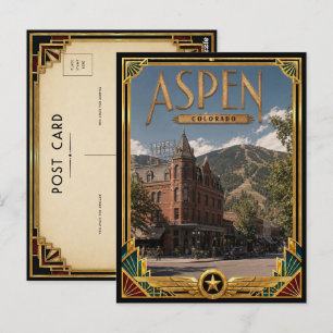 Aspen Colorado Vintage Art Deco Golden Age Postkarte