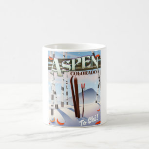 Aspen Colorado Vintage Art Ski Poster. Kaffeetasse