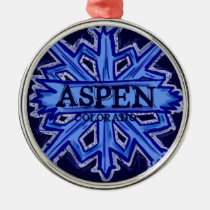 Aspen Colorado Winterschneeflocken Silbernes Ornament