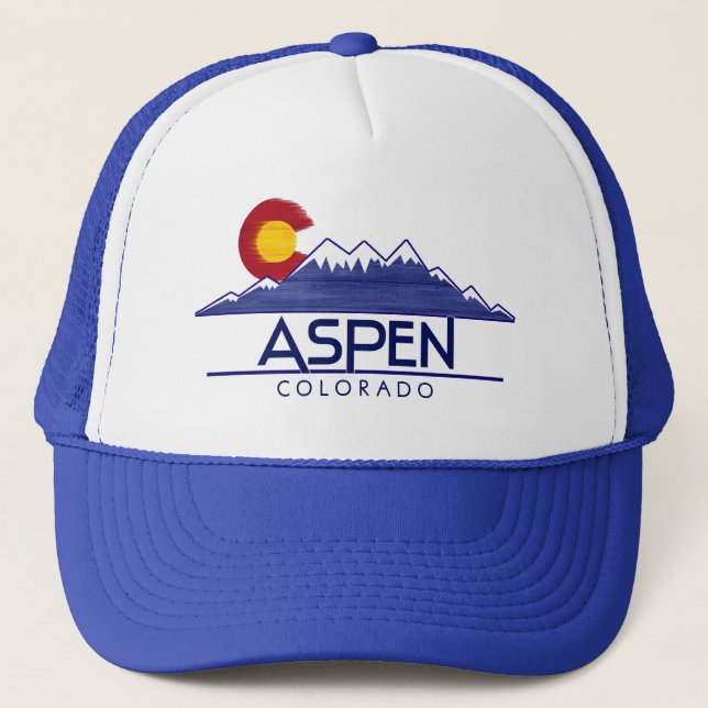 Aspen Colorado wood mountains hat Truckerkappe (Vorderseite)
