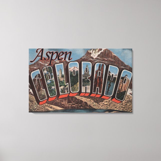 Aspen, ColoradoGroße BuchstabenszenenAspen, CO Leinwanddruck (Vorderseite)