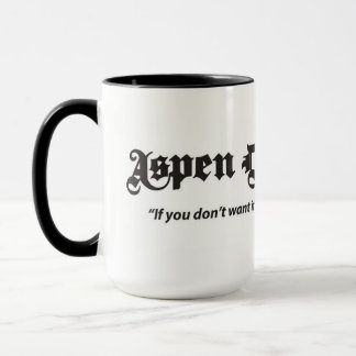 Aspen Daily News 15 oz. Weiße Tasse mit schwarzem 