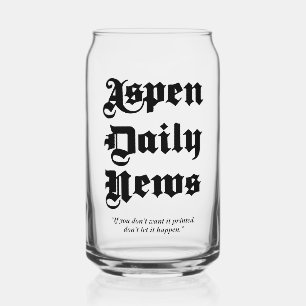 Aspen Daily News 16 oz. Verre à canne imprimé