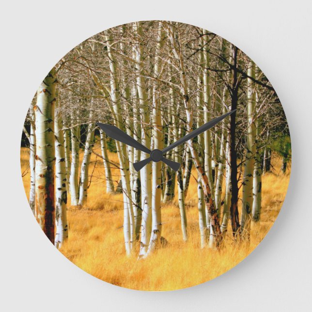 aspen forest clock große wanduhr (Vorderseite)