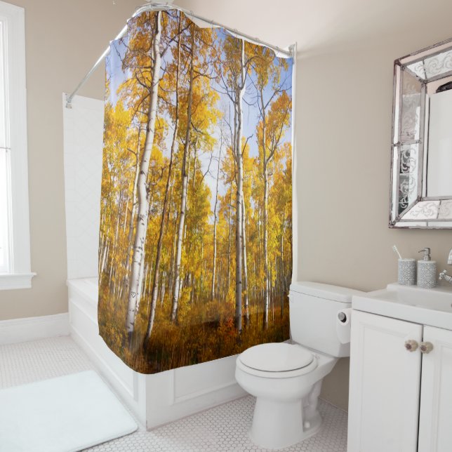 Aspen Groove Gelb Herbstlaub Duschvorhang (Beispiel)