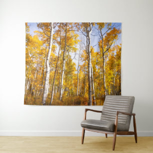 Aspen Groove Yellow Herbstlaube Wandteppich