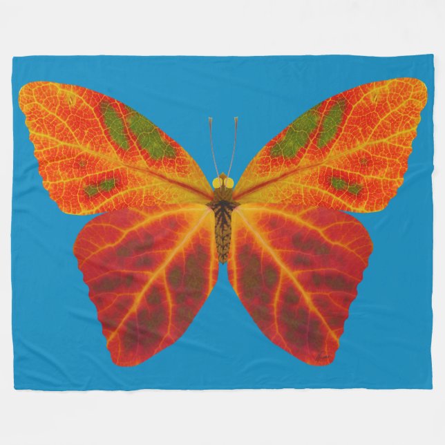 Aspen Leaf Butterfly 2 Fleecedecke (Vorderseite (Horizontal))