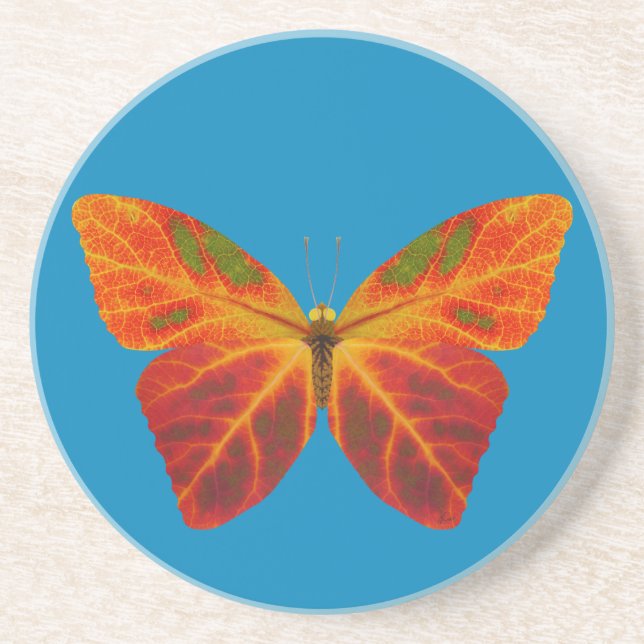 Aspen Leaf Butterfly 2 Getränkeuntersetzer (Vorne)