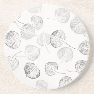 Aspen Leaf Prints Design © Sandy Long Sandstein Untersetzer