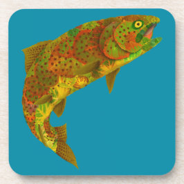 Aspen Leaf Rainbow Trout 6 Getränkeuntersetzer