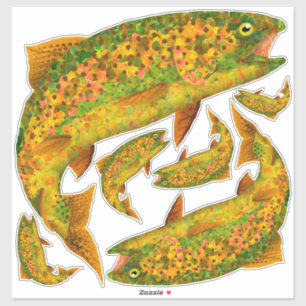 Aspen Leaf Regenbogenforelle 2 Aufkleber