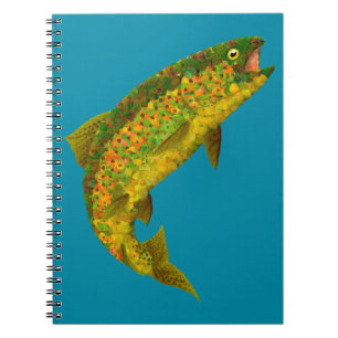 Aspen Leaf Regenbogenforelle 3 Notizblock