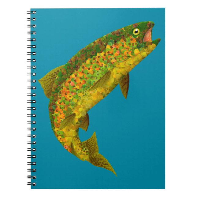 Aspen Leaf Regenbogenforelle 3 Notizblock (Vorderseite)