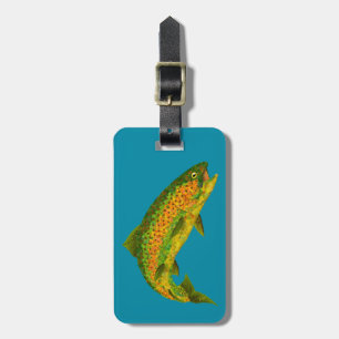 Aspen Leaf Regenbogenforelle 4 Gepäckanhänger