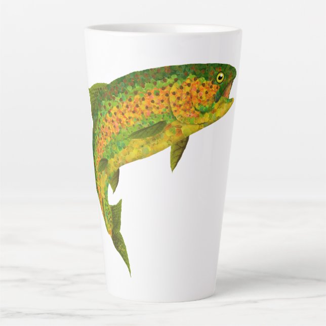 Aspen Leaf Regenbogenforelle 4 Milchtasse (Vorderseite)
