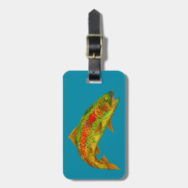 Aspen Leaf Regenbogenforelle 5 Gepäckanhänger