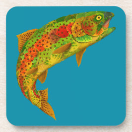 Aspen Leaf Regenbogenforelle 5 Getränkeuntersetzer