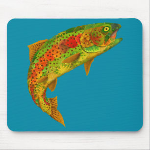 Aspen Leaf Regenbogenforelle 5 Mousepad