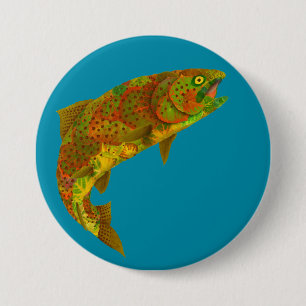 Aspen Leaf Regenbogenforelle 6 Button