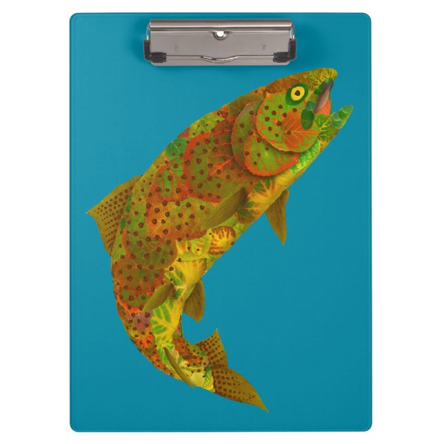 Aspen Leaf Regenbogenforelle 6 Klemmbrett (Vorderseite)