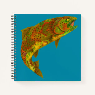 Aspen Leaf Regenbogenforelle 6 Notizbuch