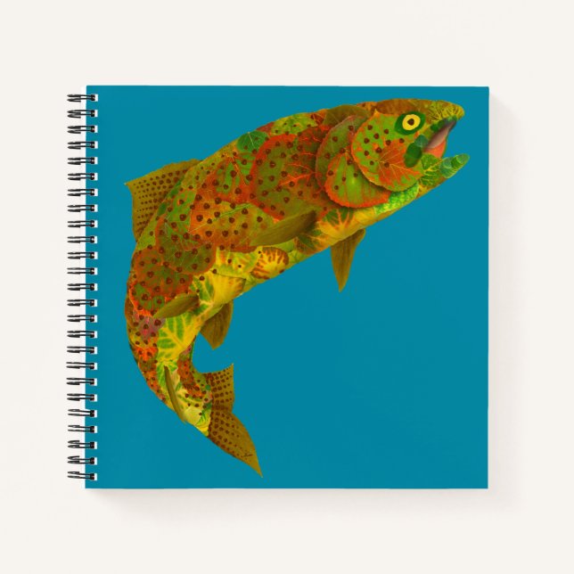 Aspen Leaf Regenbogenforelle 6 Notizbuch (Vorderseite)