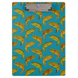 Aspen Leaf Regenbogenforelle Nahtloses Muster 2018 Klemmbrett