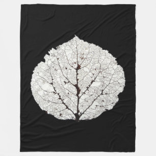 Aspen Leaf Skeleton 1 Fleecedecke