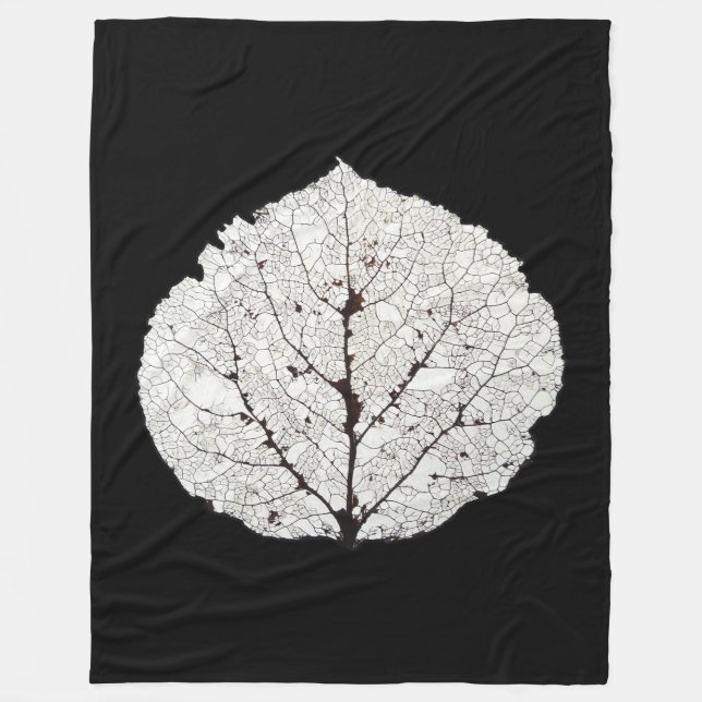 Aspen Leaf Skeleton 1 Fleecedecke (Vorderseite)