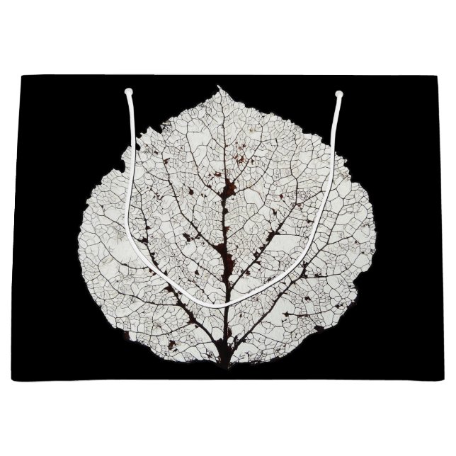 Aspen Leaf Skeleton 1 Große Geschenktüte (Vorderseite)