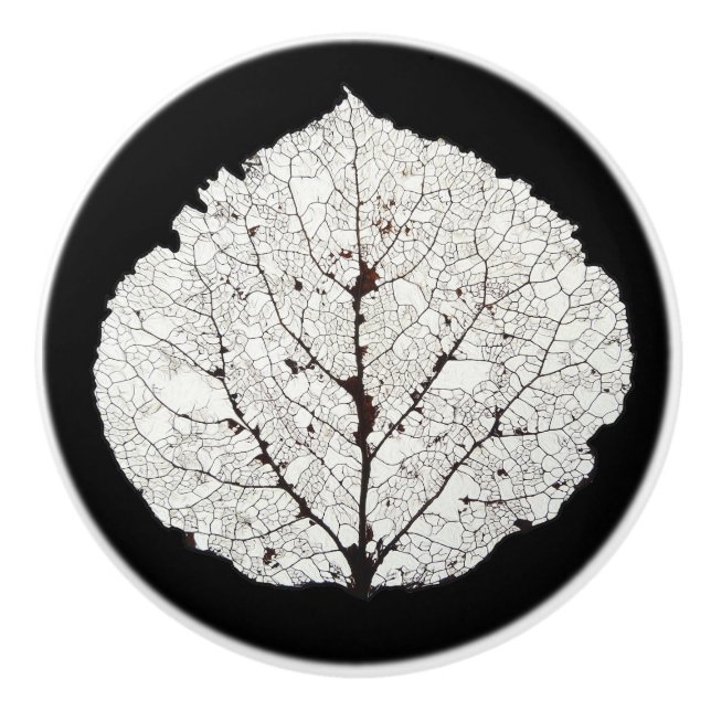 Aspen Leaf Skeleton 1 Keramikknauf (Vorderseite)