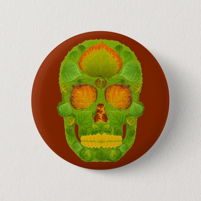 Aspen Leaf Skull 10 Button (Vorderseite)