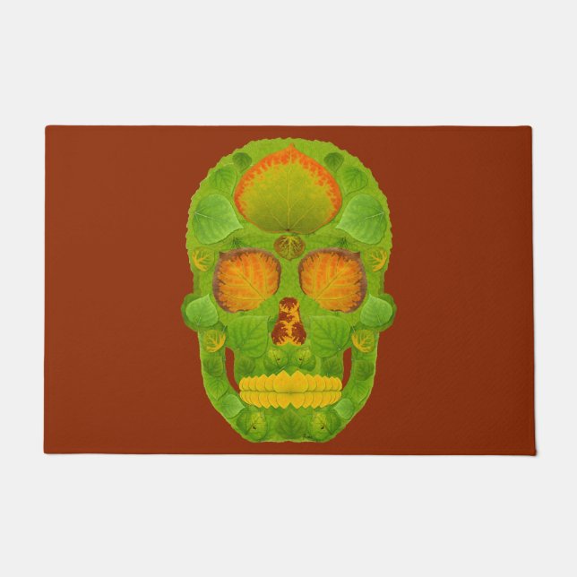 Aspen Leaf Skull 10 Fußmatte (Vorderseite)