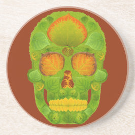 Aspen Leaf Skull 10 Getränkeuntersetzer