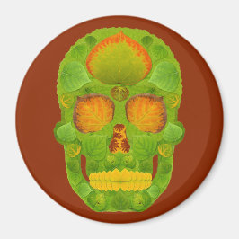 Aspen Leaf Skull 10 Magnet