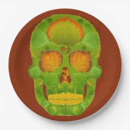 Aspen Leaf Skull 10 Pappteller