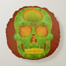 Aspen Leaf Skull 10 Rundes Kissen