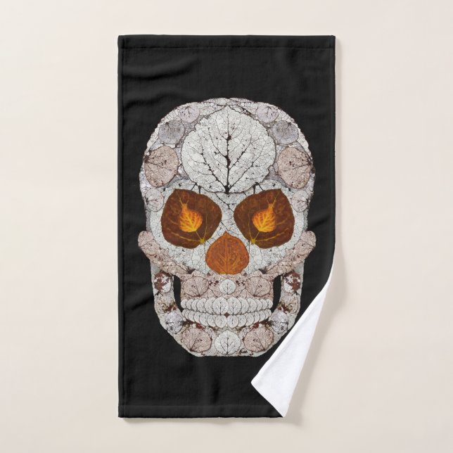 Aspen Leaf Skull 11 Badhandtuch Set (Handtuch)